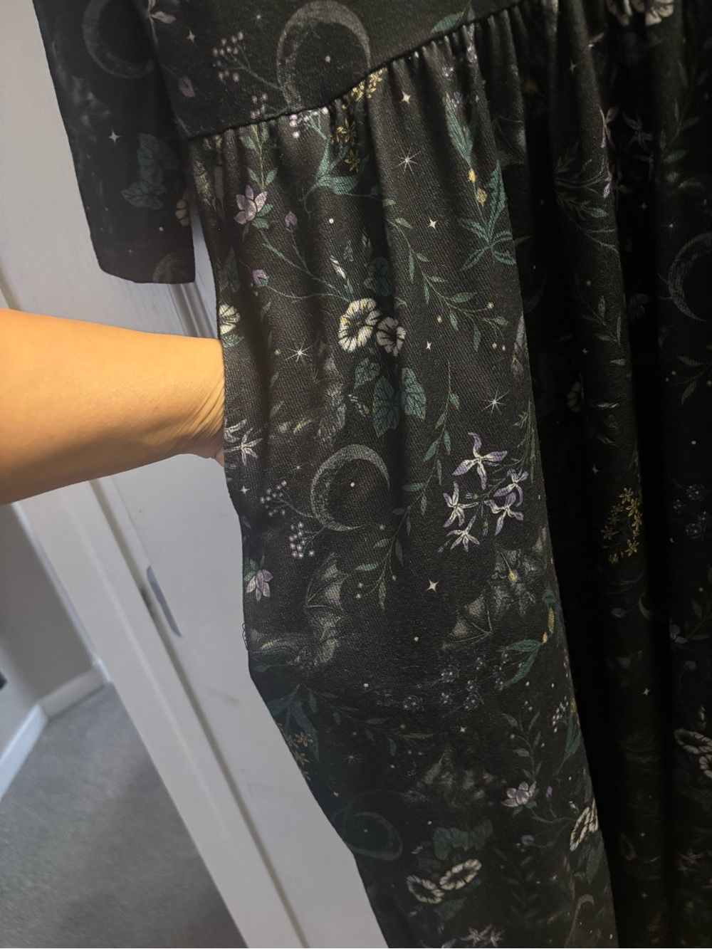 Midnight Hour Bats Garden Henley Maxi Dress - Picture 5 of 13